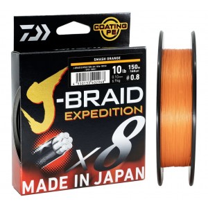 Fir Textil Daiwa J-Braid Expedition X8 PE Orange 150m 0.20mm 16.00kg