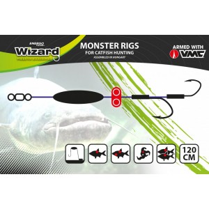 Montura Somn Wizard Monster Upose Pro Mono Bottom Rig 30g 9/0+11/0 Round